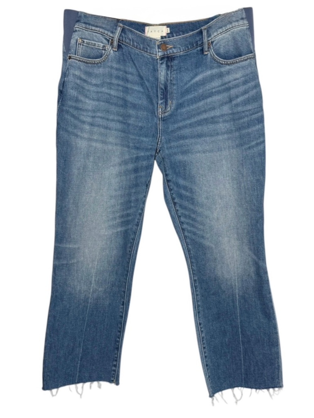 Hatch The Crop Under Belly Kick Flare Crop Maternity Jeans Blue Size 34 NWT